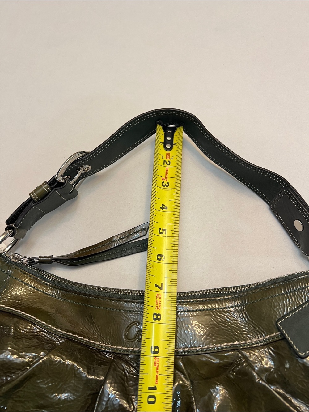 COACH CLASSIC GREEN PATENT LEATHER HOBO BAG PURSE NEW WITH TAGS - Picture 16 of 16